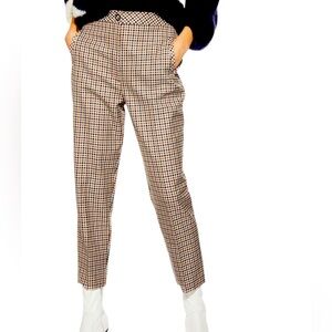 Topshop NWT bonded check tapered trousers